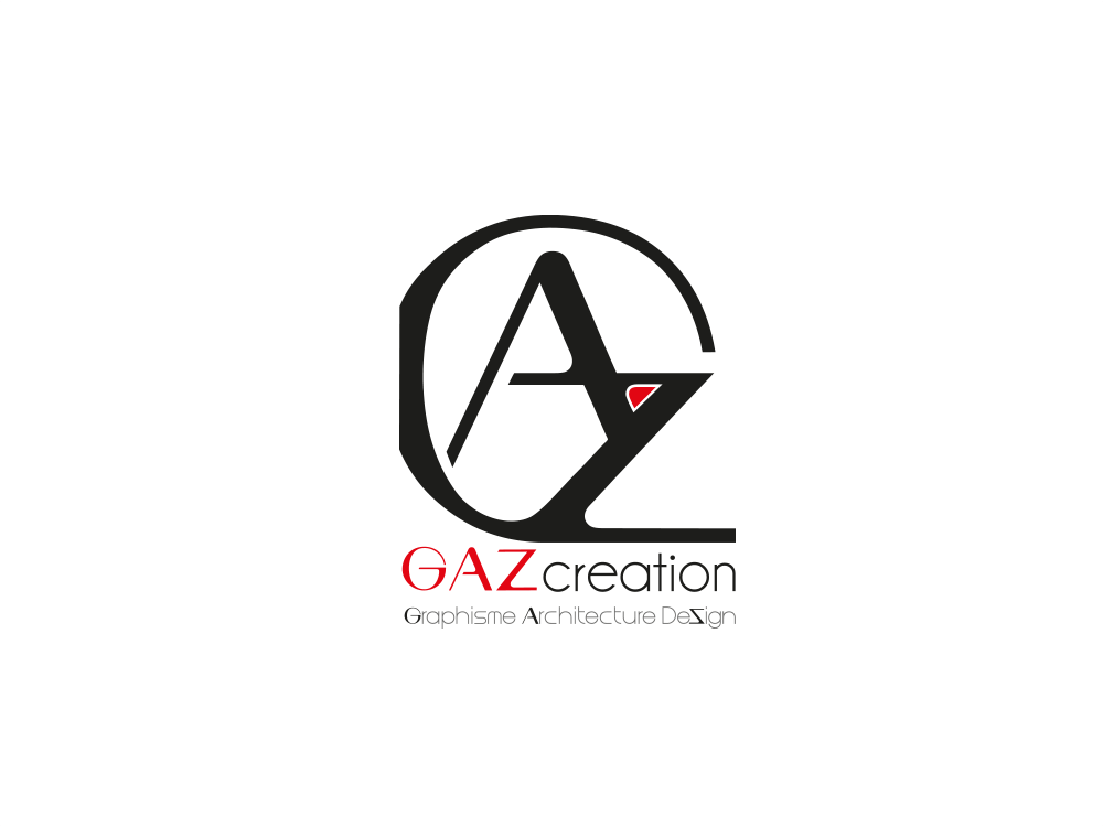 Première page d'introduction du site GAZ Création, création de logo, design, graphisme et architecture